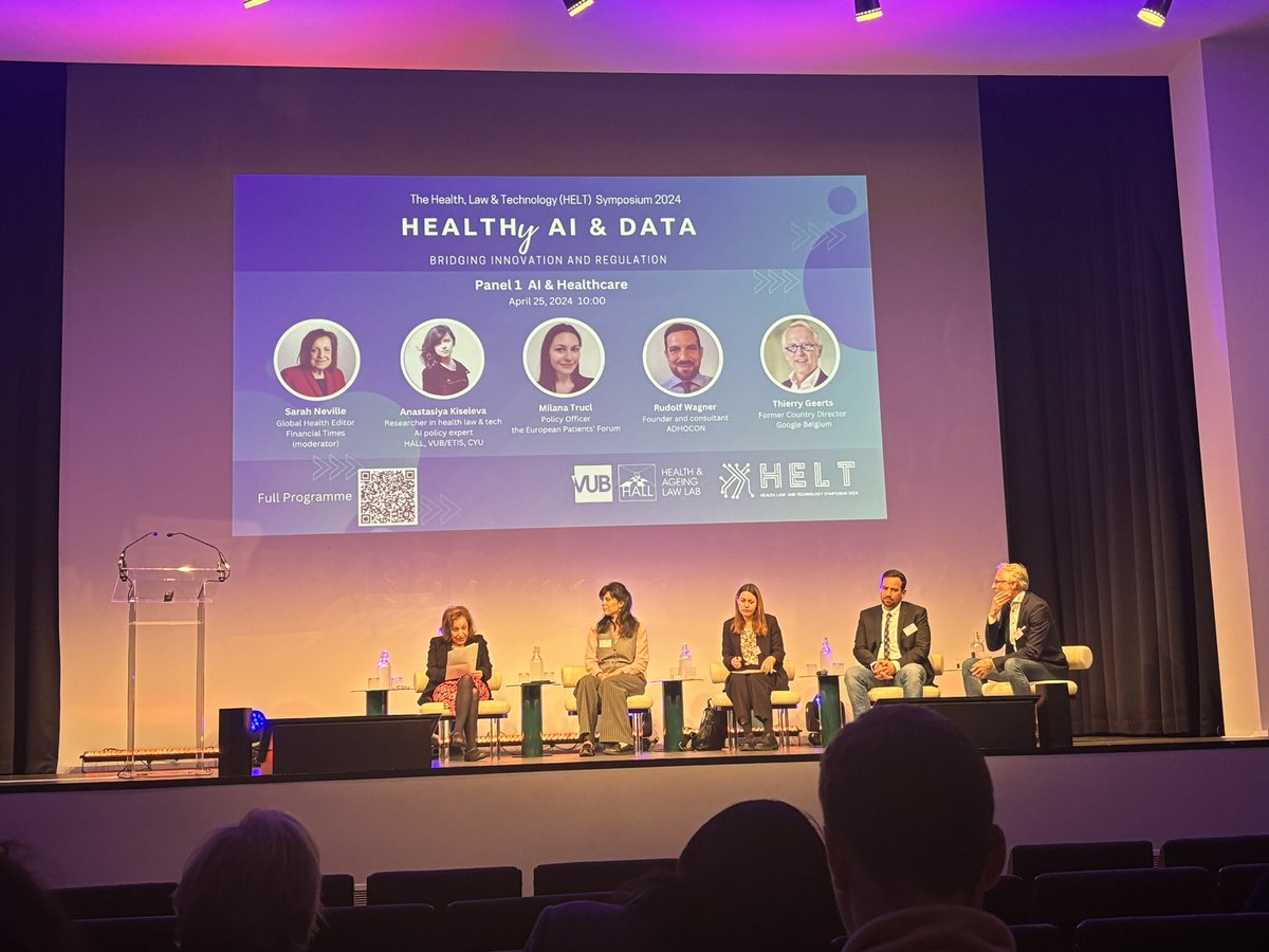Healthy AI & Data Symposion 2024 of VUB: Patients welcome in general #AI in healthcare. Major concerns are ➡️quality of health data ➡️privacy concerns ➡️when there is a high risks, patients prefer direct contact with doctors!