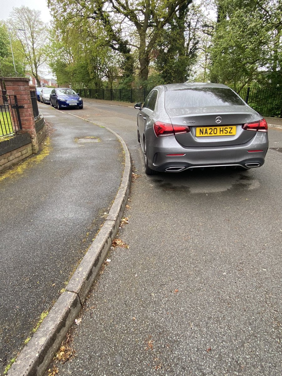 What sort of person parks their car like this?
The front wheel is 12” from the curb and the rear wheel is 8” from the curb and also on a corner obstructing views from both sides!
Some days it is left even further out in the road!