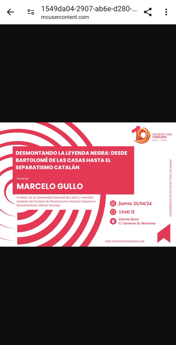 Hoy jueves a las 19,30 doy una Conferencia en Barcelona.