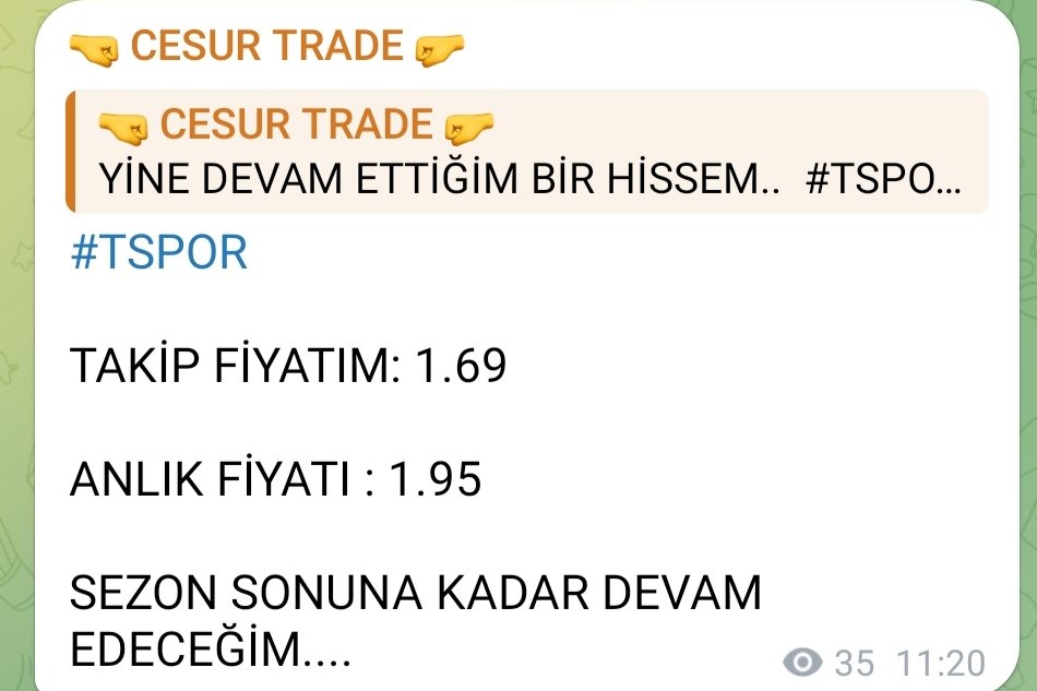 BURADA HAYAL YOK

SADECE GERCEKLER

İZLE VE GÖR 

💥⚡💥⚡
#BİST100 #BORSA #BİST30 #ENDEKS #EREGL #TSPOR #XBANK
#TEZOL #MANAS #ANGEN #ATATP #ORCAY #HTTBT #ARASE #YEOTK #BMSTL #INVES #EGEPO #CONSE #PSGYO #GENIL #IHAAS #UNLU
👇🔥👇🔥
t.me/CeSuR_Borsa_TR…
👆🔥👆🔥