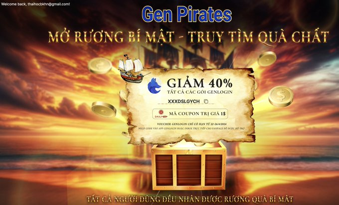 Wukong_Degen_X's tweet photo. Genlogin là công cụ hỗ trợ cực kỳ đắc lực cho ae MMO nói chung và Airdrop nói riêng.    

Gen hỗ trợ tạo hàng loạt profile giúp dễ dàng quản lý và theo dõi công việc  Gen hỗ trợ Auto các thao tác, giúp đồng thời cùng lúc làm rất nhiều acc.   

Nên cùng thời gian ae sẽ làm được nhiều gấp 20 thậm chí 50 lần bình thường  Gen đang có rất nhiều event và ưu đãi ae tham khảo nhé  

🔎 Các bước lấy mã giảm giá 40% và các phần quà giá trị khác 
- Mở phần mềm Genlogin hoặc truy cập https://t.co/4rKGQg7mxD để mở quà
- Click vào banner rương kho báu để mở quà tặng
- Cap lại màn hình hoặc copy mã giảm giá để tránh thất lạc.
- Áp mã trực tiếp khi thanh toán trên hệ thống Genlogin để nhận khuyến mãi 40%.

Good lucky 😊 #Genconnect #Genlogin #Automation #Antidetect