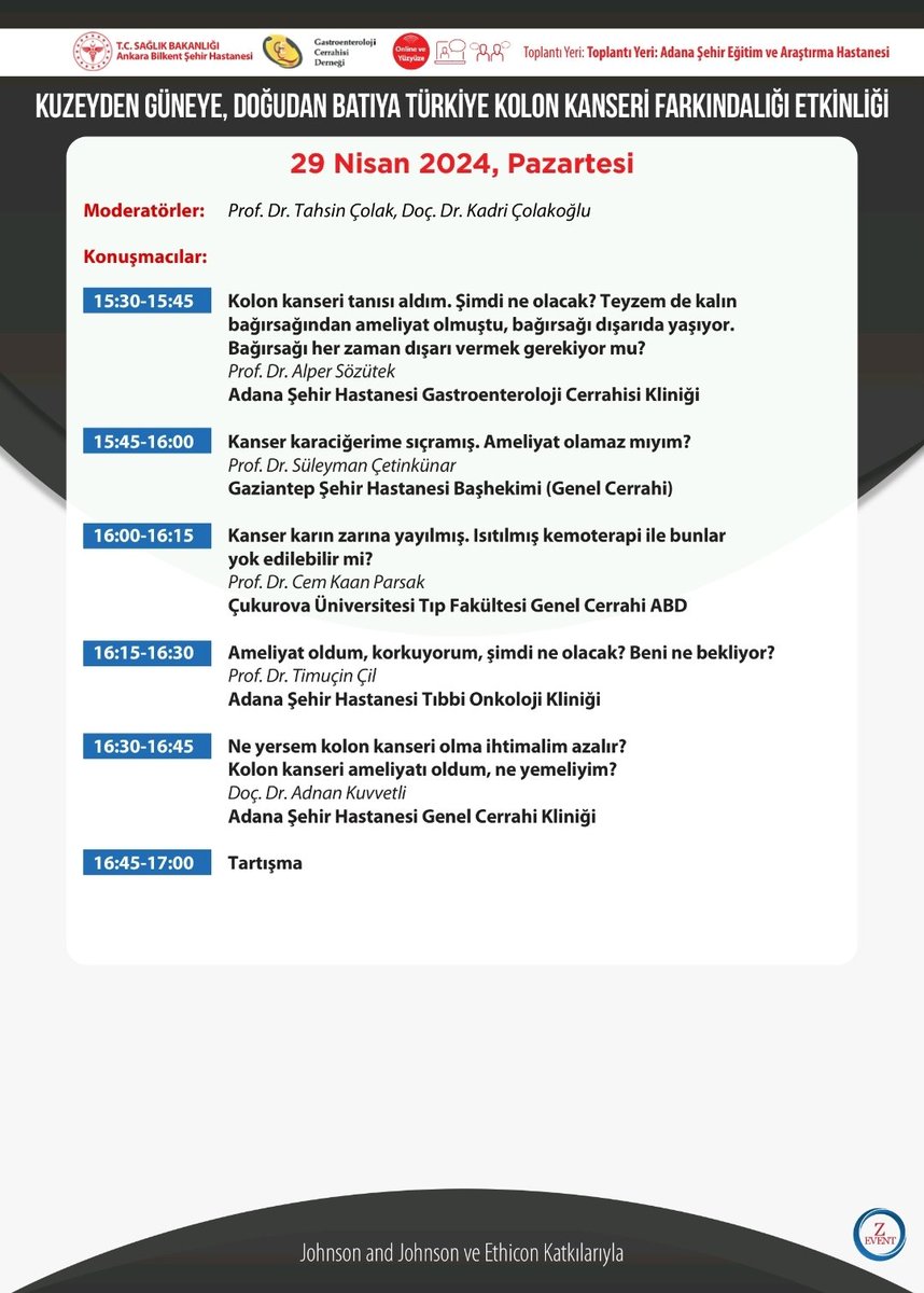Gastroenteroloji Cerrahisi Derneği (@gastrocerrahi) on Twitter photo Kolorektal kanser farkındalığı çerçevesinde Ankara'da başlattığımız etkinliklere Adana'da devam ediyoruz. 29 nisan pazartesi günü Adana Şehir Hastanesine herkesi bekliyoruz. <a href="/TKRCD_/">TKRCD</a> <a href="/Cerrahi_Onko/">Cerrahi Onkoloji Derneği</a> <a href="/turkcerrahi/">Türk Cerrahi</a> Kolorektal kanser farkındalığı çerçevesinde Ankara'da başlattığımız etkinliklere Adana'da devam ediyoruz. 29 nisan pazartesi günü Adana Şehir Hastanesine herkesi bekliyoruz. <a href="/TKRCD_/">TKRCD</a> <a href="/Cerrahi_Onko/">Cerrahi Onkoloji Derneği</a> <a href="/turkcerrahi/">Türk Cerrahi</a>