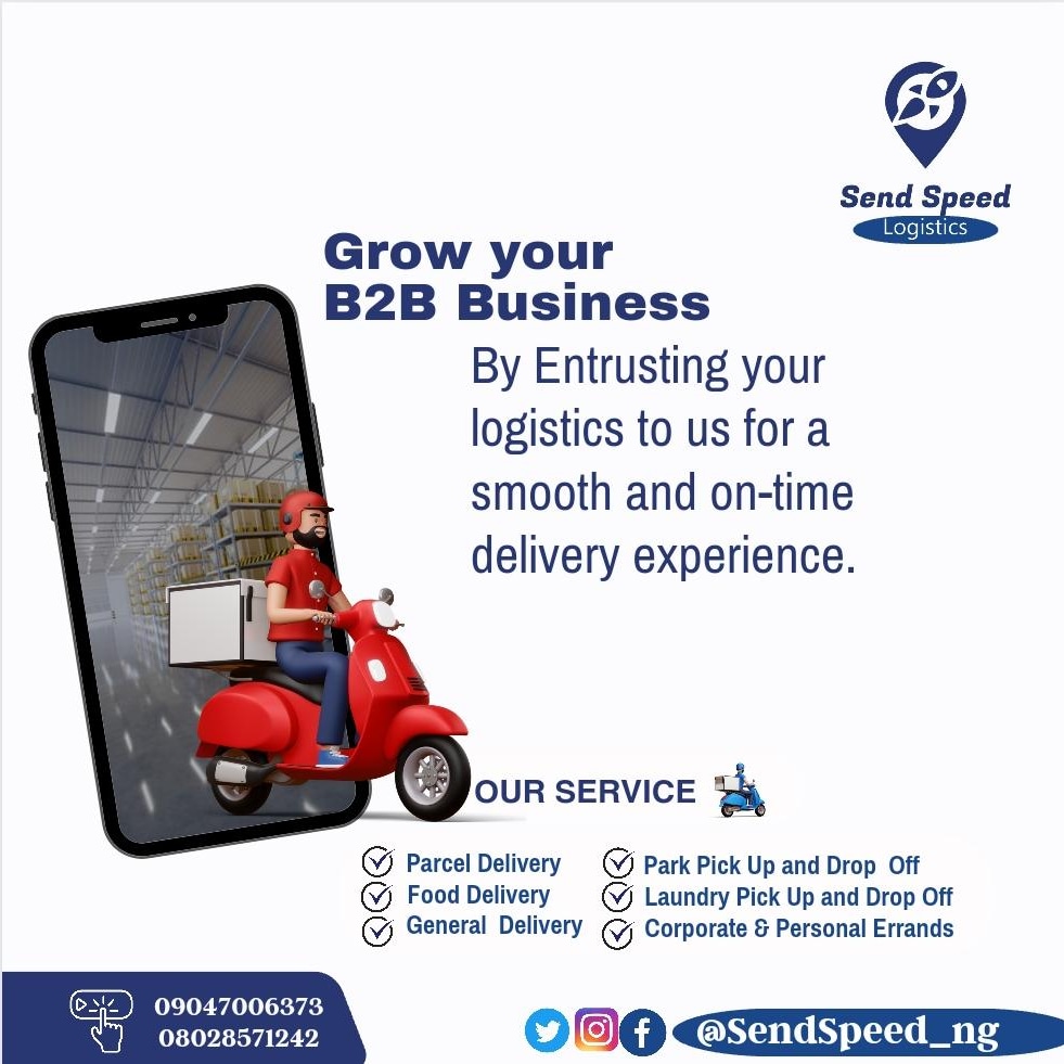 Relax while we take care of your logistics matters...
🛵🛵🛵

Hello Thursday!
@SendSpeed_ng cares
Your Reliable Partner

Call Now
☎️09047006373 / 08028571242

#hellolastthursday
#Everydayerrand
#aprildelivery 
#ududelivery #warridelivery #effurundelivery 
#deliveryservice