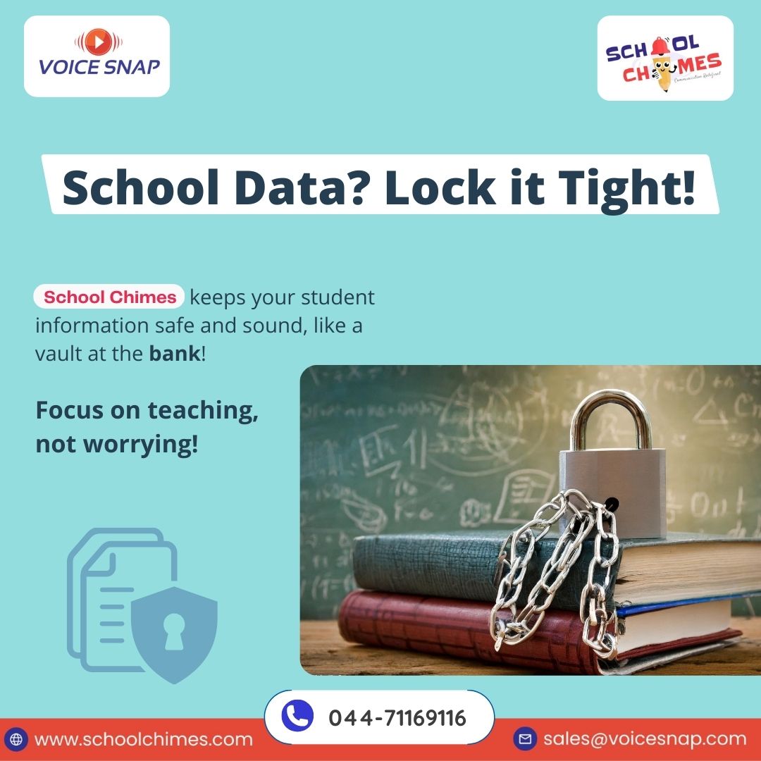 Savyasasy's tweet photo. Focus on teaching, not data security headaches!
School Chimes protects student information with bank-level encryption and access controls.

Learn More &amp; Get Peace of Mind! ➡️ https://t.co/t3bmlY5K03

#DataSecurity #SafeStudents  #School #Edtech #Schoolsoftware  #SchoolChimes https://t.co/mOeNMK76sR
