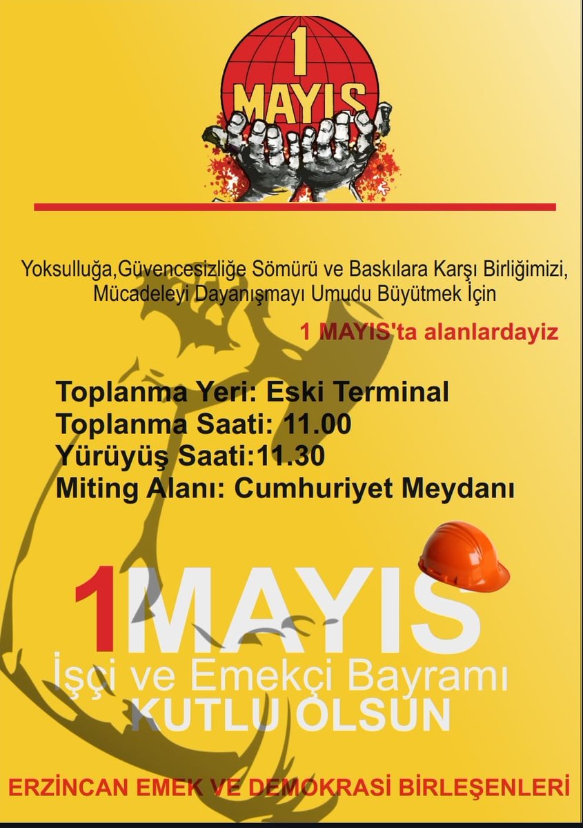 Hep birlikte 1 Mayıs'ta alanlardayız.