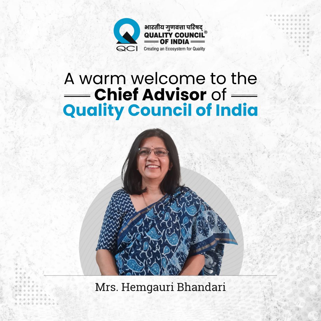 QCI extends a warm welcome to Mrs Hemgauri Bhandari, who joins us as Chief Advisor. With over 28 years of leadership experience, she brings many valuable insights that will accelerate our initiatives and make a significant impact at scale. We look forward to the contributions she…