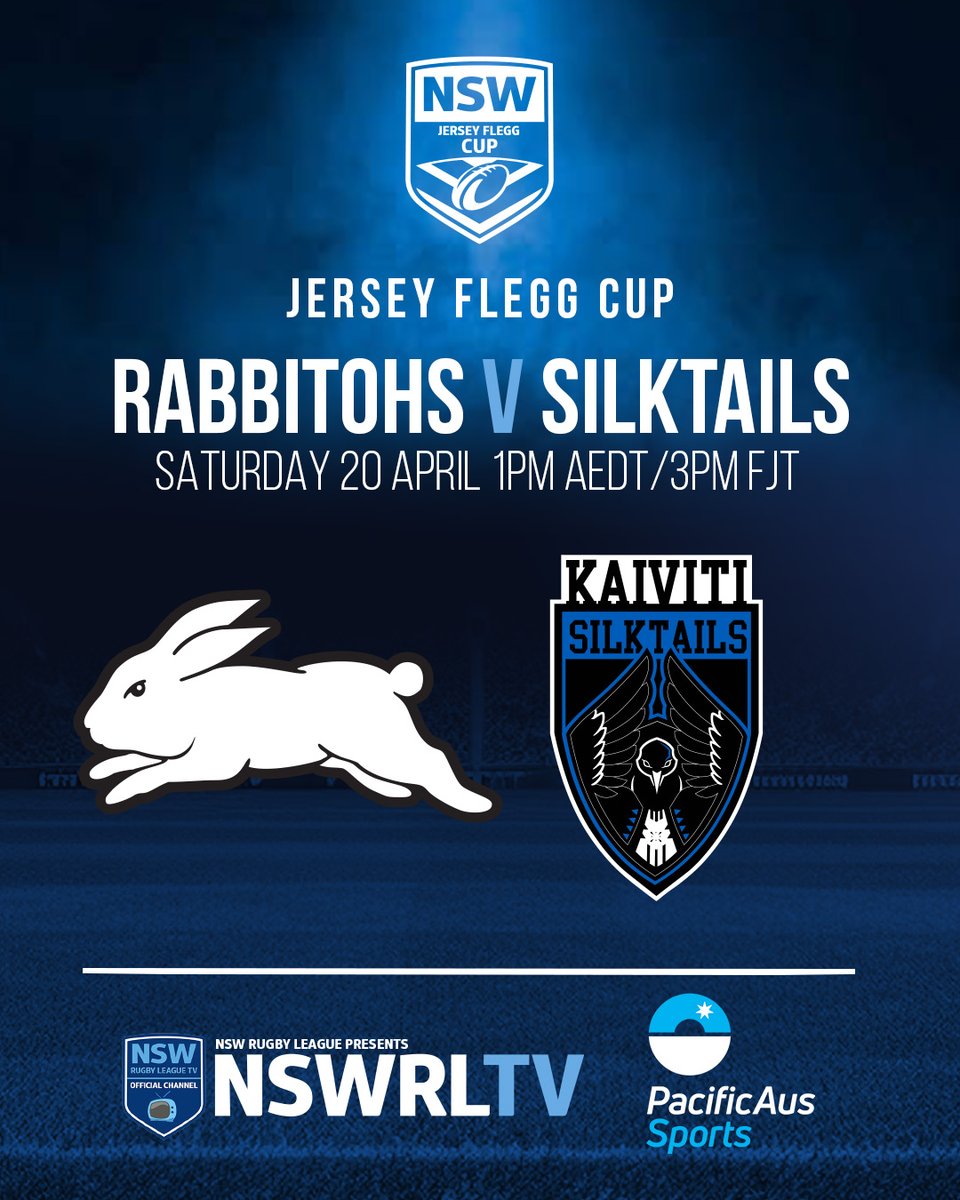 The Rabbitohs will take on the Kaiviti Silktails in a Round 7 #JerseyFleggCup clash this Saturday LIVE on NSWRL TV 🏉

Tune in 📺 nswrl.tv | #PacificAusSports #SportsDiplomacy