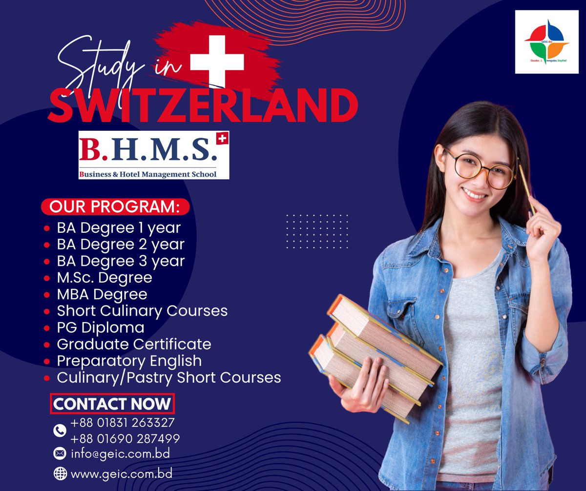 Dreaming of a career in Business and hospitality Management? ' Study in Switzerland ' #studyaboard #studyabroad #studyaustralia #studyaesthetic #studyabroadlife #studyarchitecture #StudyAbroadJourney #studyabroadconsultants #switzerland #studyatswitzerland