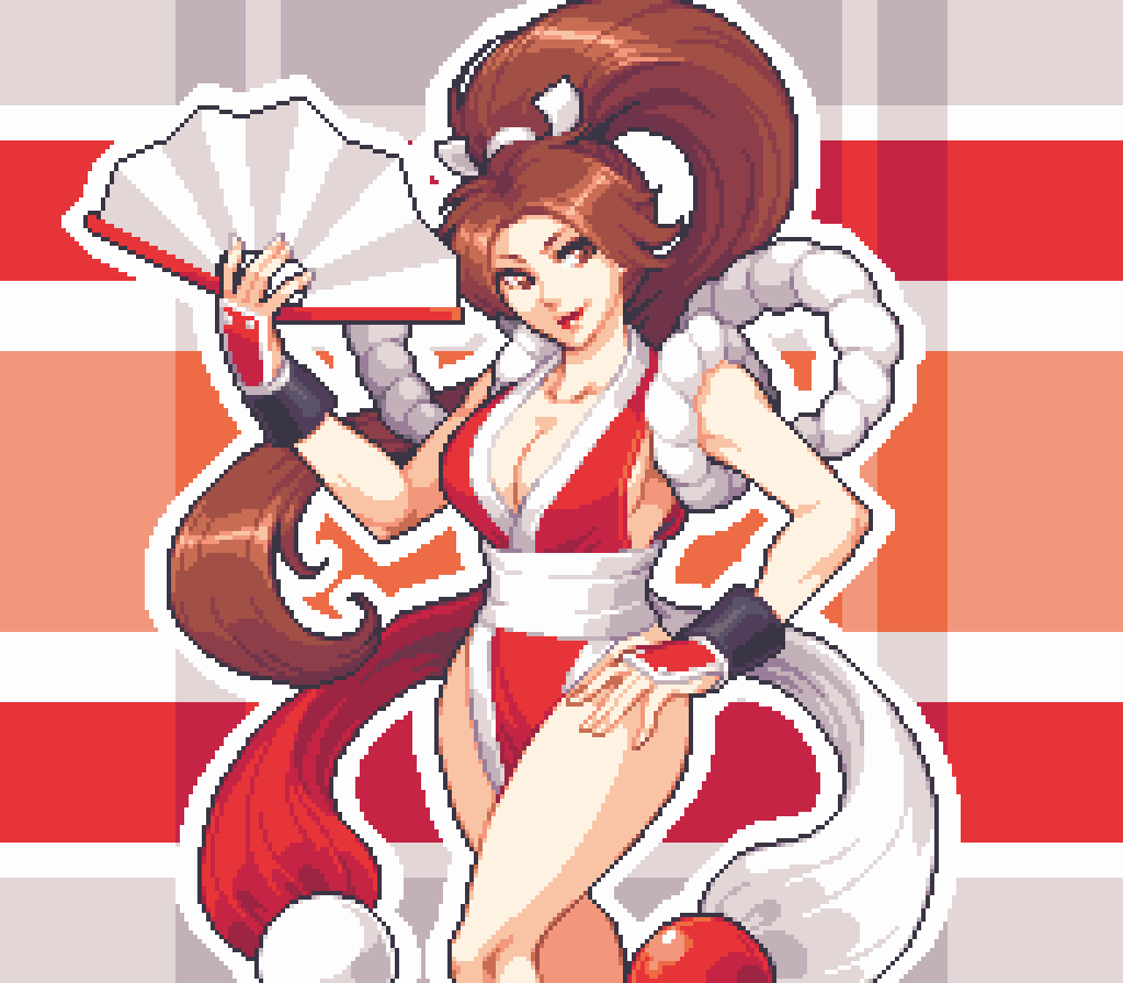 x0_000's tweet photo. took two years but I finally finished my mai shiranui art😭 https://t.co/F4Gc0NN7GY