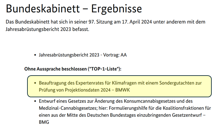 Nach der Einigung zum #Klimaschutzgesetz sind wir nun als #Expertenrat für #Klimafragen @ERK_Klima vom Kabinett mit einem Sondergutachten zur Prüfung der Projektionsdaten 2024 beauftragt worden. Im neuen KSG spielen die Projektionsdaten eine große Rolle bundesregierung.de/breg-de/bundes…