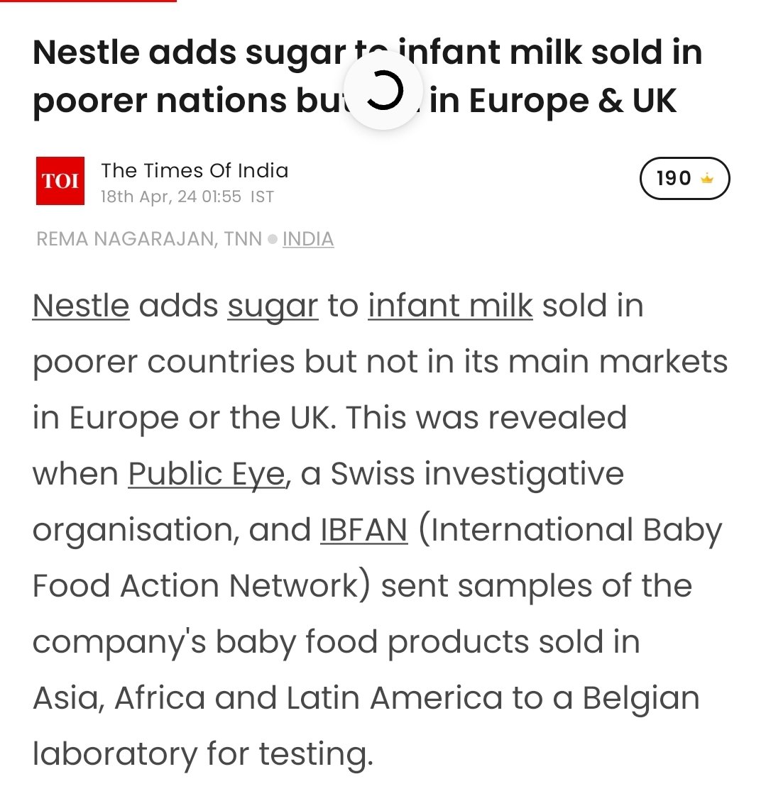 Double standard by @NestleIndia in addition of sugar in baby product in India whereas, it doesn't add sugar in European and other developed countries. I never used @NestleIndia products for my kids and advise you  same.
#babyfood
#boycotnestleindia
#DoubleStandard
#Timesoffindia