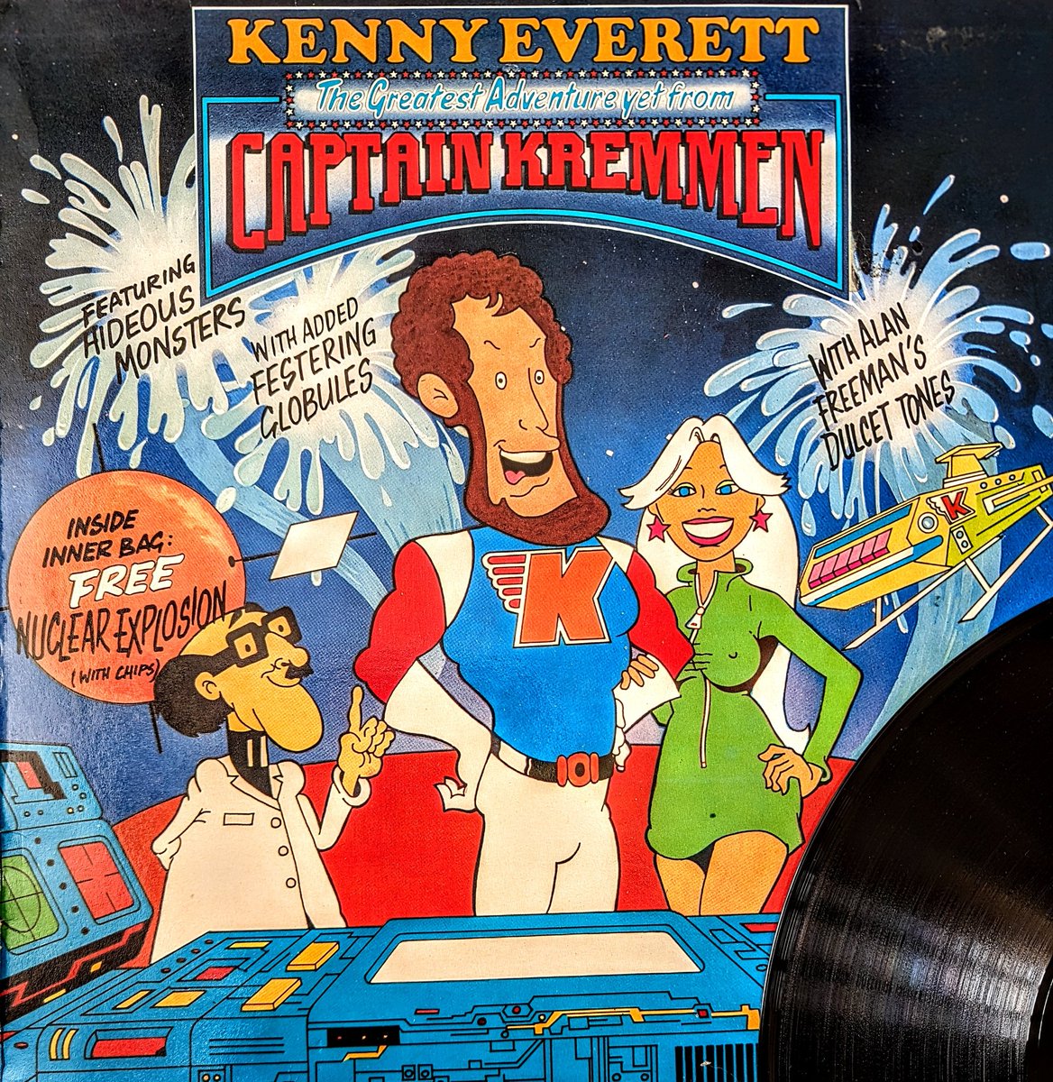 Released on vinyl in 1980 by CBS Records, here's the 'The Greatest Adventure Yet From Captain Kremmen'! Via the mind of Kenny Everett, join Captain Elvis Brandenburg Kremmen, Carla, and Dr. Heinrich von Gitfinger in an audio adventure... with added festering globules!