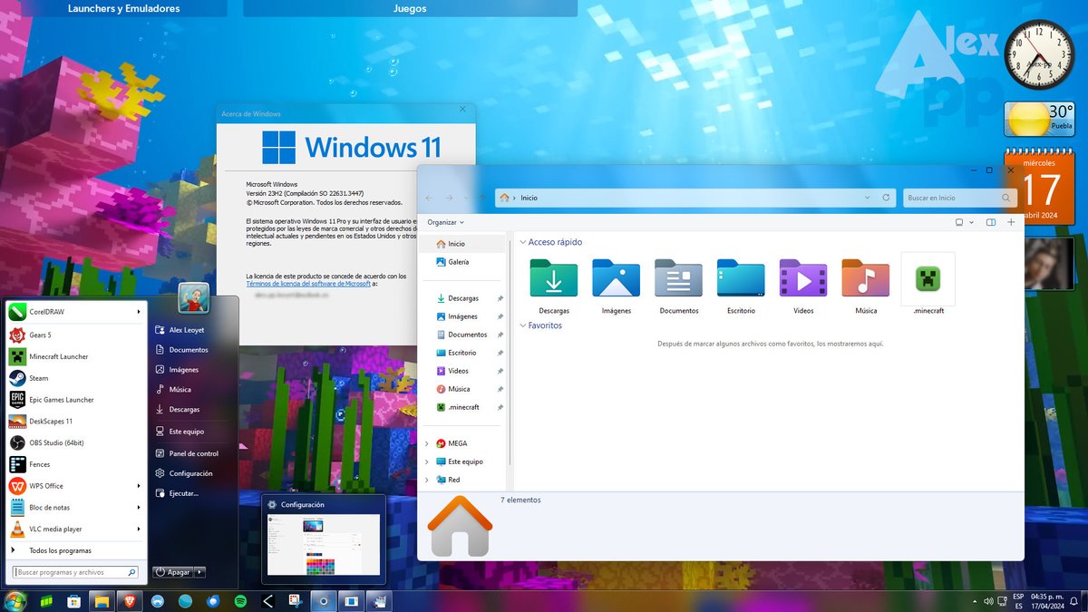 alex_leoyet's tweet image. Finally, for me is a reality. I&apos;ve transformed the #Windows11 environment to #Windows7 desktop appearance (Superbar, old explorer and Aero effect). Beautiful!