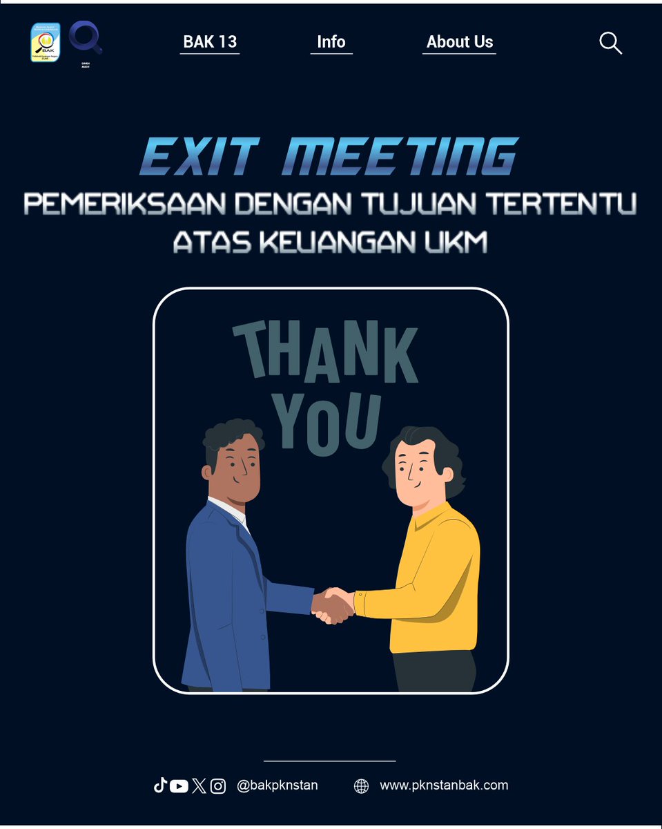 bakpknstan's tweet photo. ✨ [EXIT MEETING PDTT ATAS KEUANGAN UKM TA 2023] ✨

Halo sobat audit 👋
Kami mengucapkan terima kasih kepada perwakilan 34 UKM yang telah bekerja sama dan telah kooperatif selama masa pemeriksaan audit berlangsung. https://t.co/PUyg2nom6y