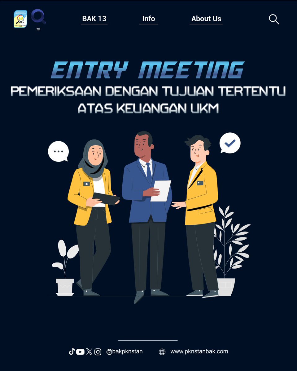 bakpknstan's tweet photo. ✨ [ENTRY MEETING PDTT ATAS KEUANGAN UKM TA 2023] ✨

Halo sobat audit 👋
Pada 12 Desember 2023 telah dilaksanakan Entry Meeting Pemeriksaan Dengan Tujuan Tertentu atas Keuangan UKM TA 2023 bersama 34 UKM PKN STAN. https://t.co/TswDXQD0rZ
