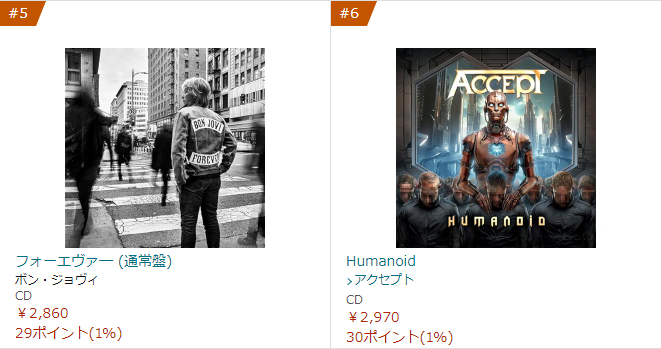 #Accept ニューアルバム『Humanoid』Amazon CD HR/HMランキングにて、新着6位／売れ筋8位にダブルでランクイン🥳いよいよ来週 4/26発売！ 3年ぶりとなる今作もプロデュースは巨匠アンディ・スニープ🎧 通販限定 ウルフ・ホフマン(Gt)直筆サインカード付 残りわずか！ x.gd/llw8i