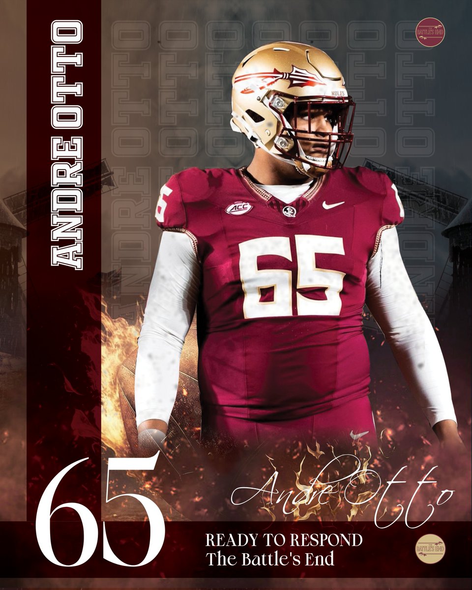 Excited to announce the addition of Andre Otto to The Battle's End! Welcome to the family, big man! Directly support Andre and other FSU Players by joining The Battle's End at thebattlesend.com/pages/join-the… #ReadytoRespond