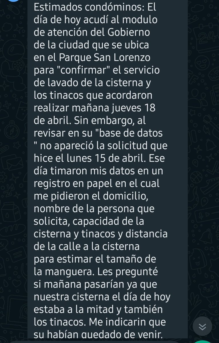 anbell06's tweet photo. @marcelamerino @En_laDelValle Al menos te lavaron la cisterna, Llevamos 10 dias solicitando su apoyo para el lavado de la cisterna y en @SacmexCDMX y parque San Lorenzo nos comentaron que tienen q ser por nuestra cuenta, el lunes acudimos a Parque San Lorenzo y nos dieron fecha de lavado el jueves https://t.co/7frz0SDxLF