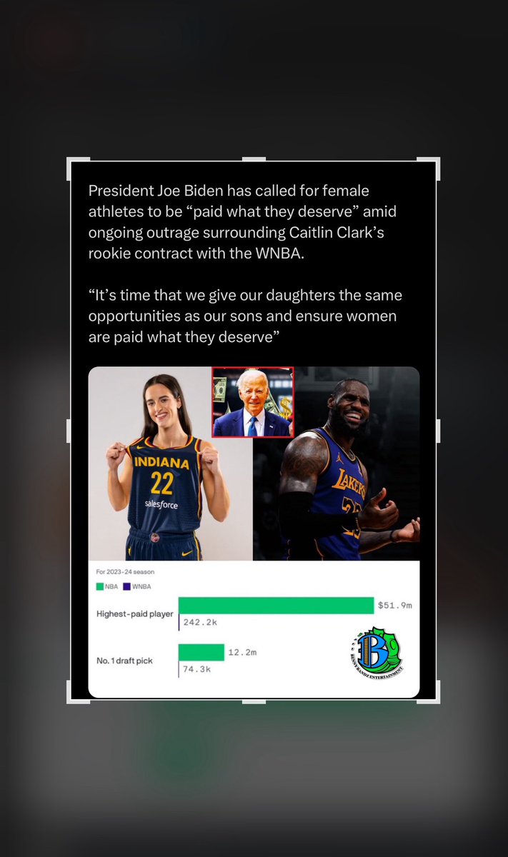 President #JoeBiden has called for #female #athletes to be “paid what they deserve” amid ongoing outrage surrounding #CaitlinClark’s rookie contract with the #WNBA.

#bennybandzentertainment #bennybandzent #bennybandz #basketball #womenbasketball #collagebask
