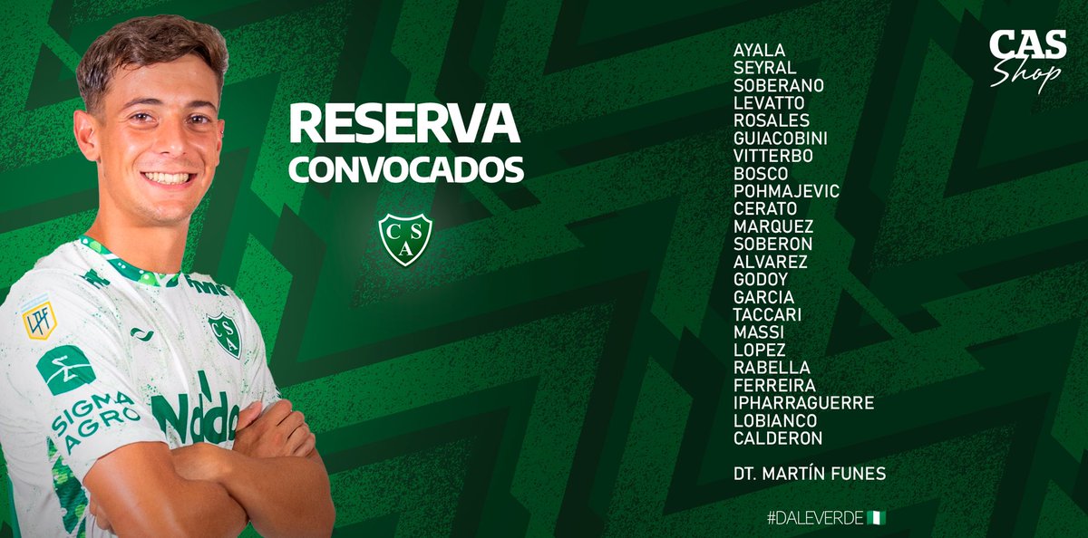 ⚽️ #ReservaSarmiento / 👉 Estos son los jugadores elegidos por Martín Funes para recibir a Newell's hoy a las 15:00Hs 📺 Registrate ahora de manera gratuita y mirá el partido en vivo ▶️ lpfplay.com #CopaProyección 🏆 #DaleVerde 🇳🇬