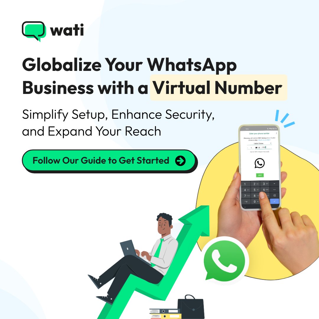 🚀 Launch Your WhatsApp Business with a Virtual Number! Our latest blog walks you through the setup process, making global expansion easier than ever.

Dive in: hubs.la/Q02tgG130

#VirtualNumber #BusinessExpansion #Wati #WhatsAppAPI