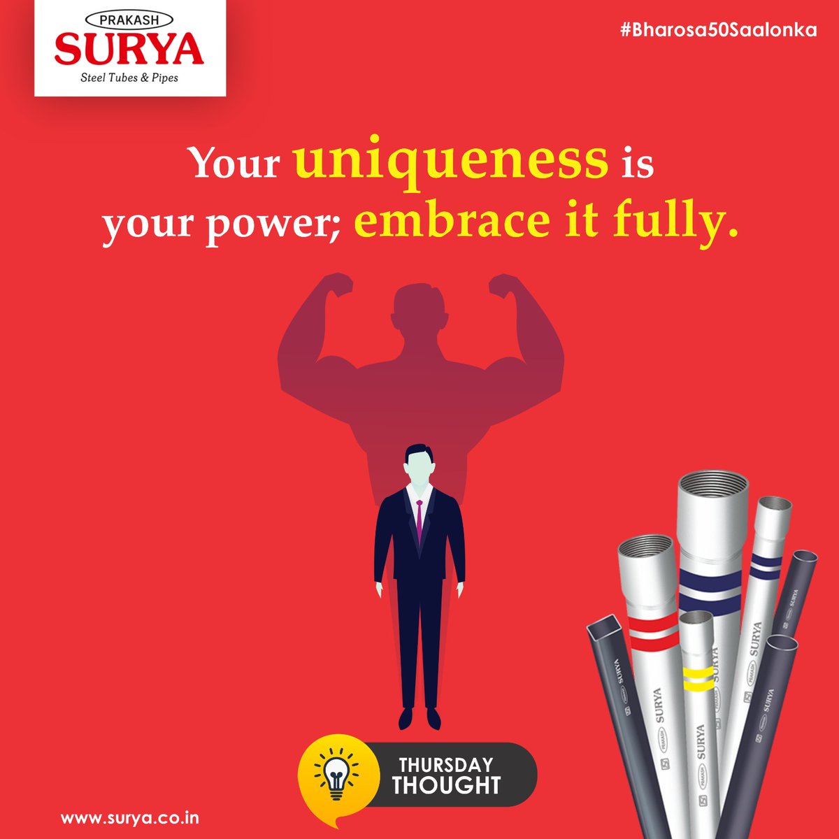 SuryaPipes's tweet photo. Embrace your uniqueness; it's your greatest strength 

#PositivityWins #BloomAndGrow #ThursdayMotivation #ThursdayThoughts #InspirationThursday #PositiveVibes #ThursdayGrind #KeepGoing #MotivationNation #ThursdayFocus #SuccessThursday https://t.co/uWa9yLSdRU