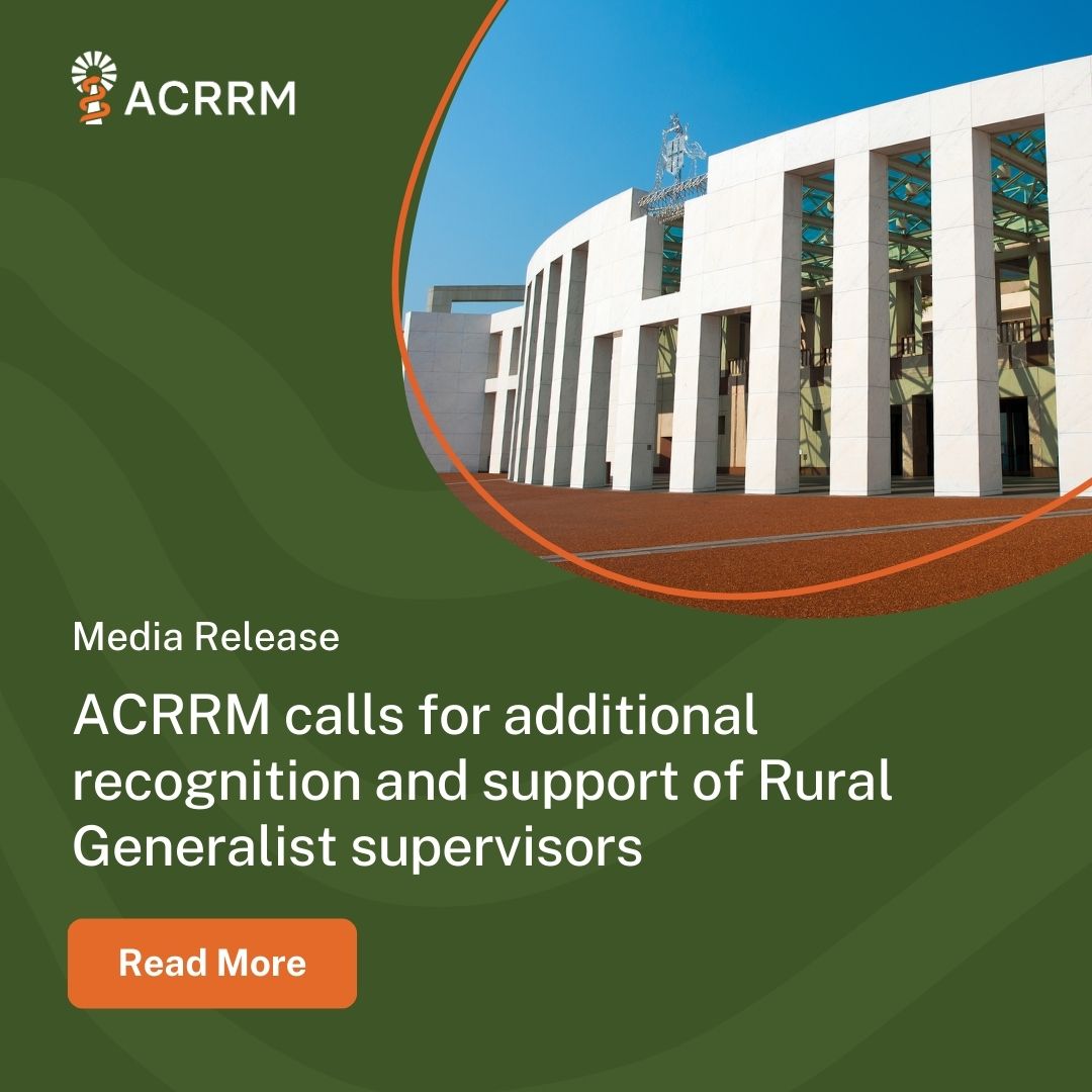 Funding programs that recognise the training and clinical consultancy roles of Rural Generalist and rural General Practitioner supervisors, is a key priority in ACRRM’s Pre-Budget submission to the Federal Government. Read the full release: bit.ly/4aUmkmu