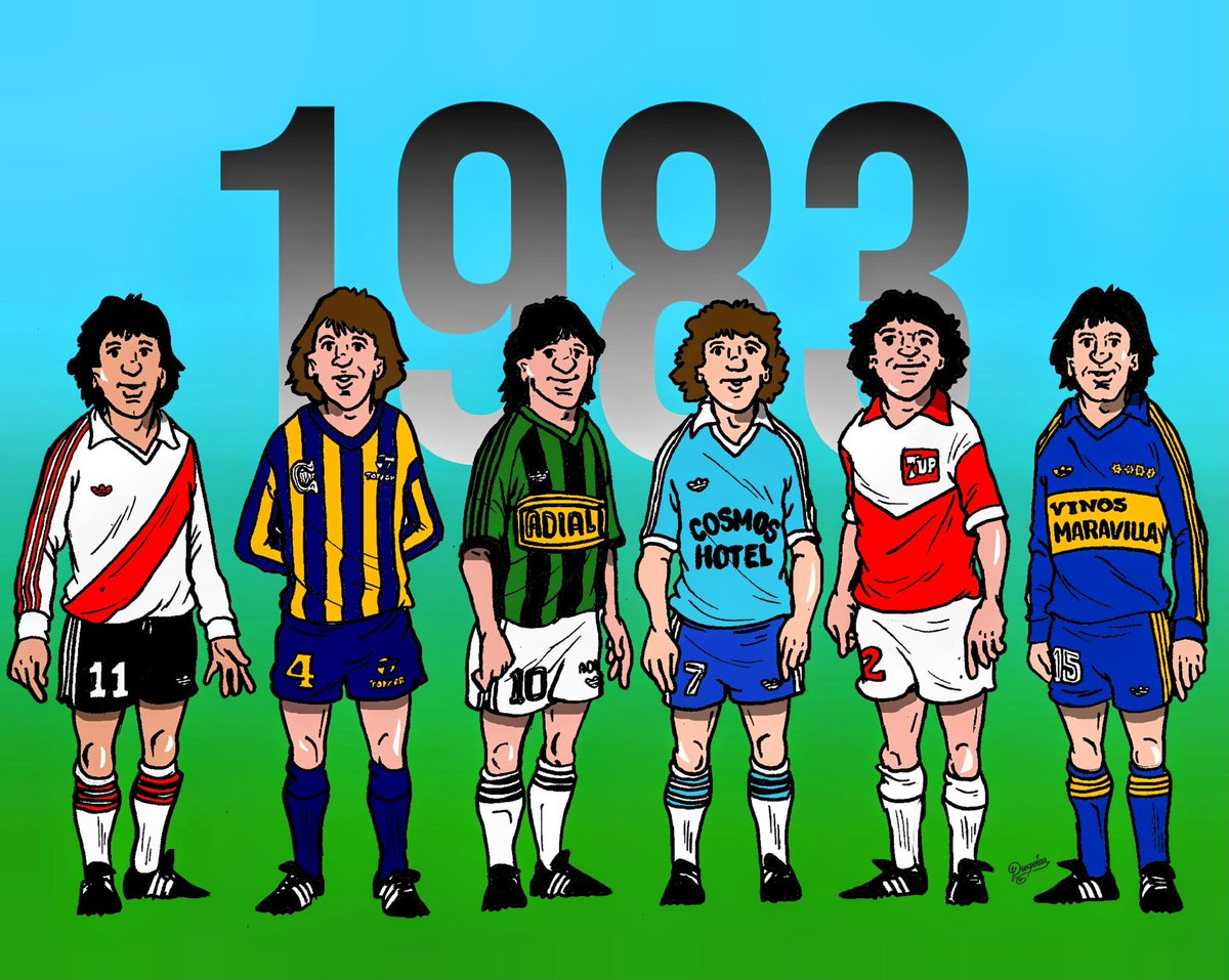 "MANTOS SAGRADOS"

La Historia de nuestro Fútbol a traves de sus camisetas 

1983
1- River (Adidas)
2- Central (Topper)
3- Nueva Chicago (Adidas)
4- Temperley (Adidas)
5-  Argentinos Juniors (Sin Marca)
6-  Boca Juniors (Adidas)

#River #Central #Chicago #Temperley #AAAJ #Boca