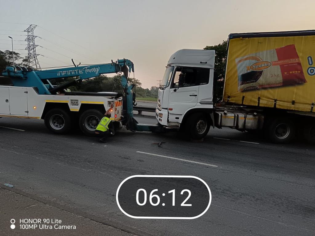 M1 Higginson Highway, Jackknifed Truck. Scene Will Be Cleared Shortly