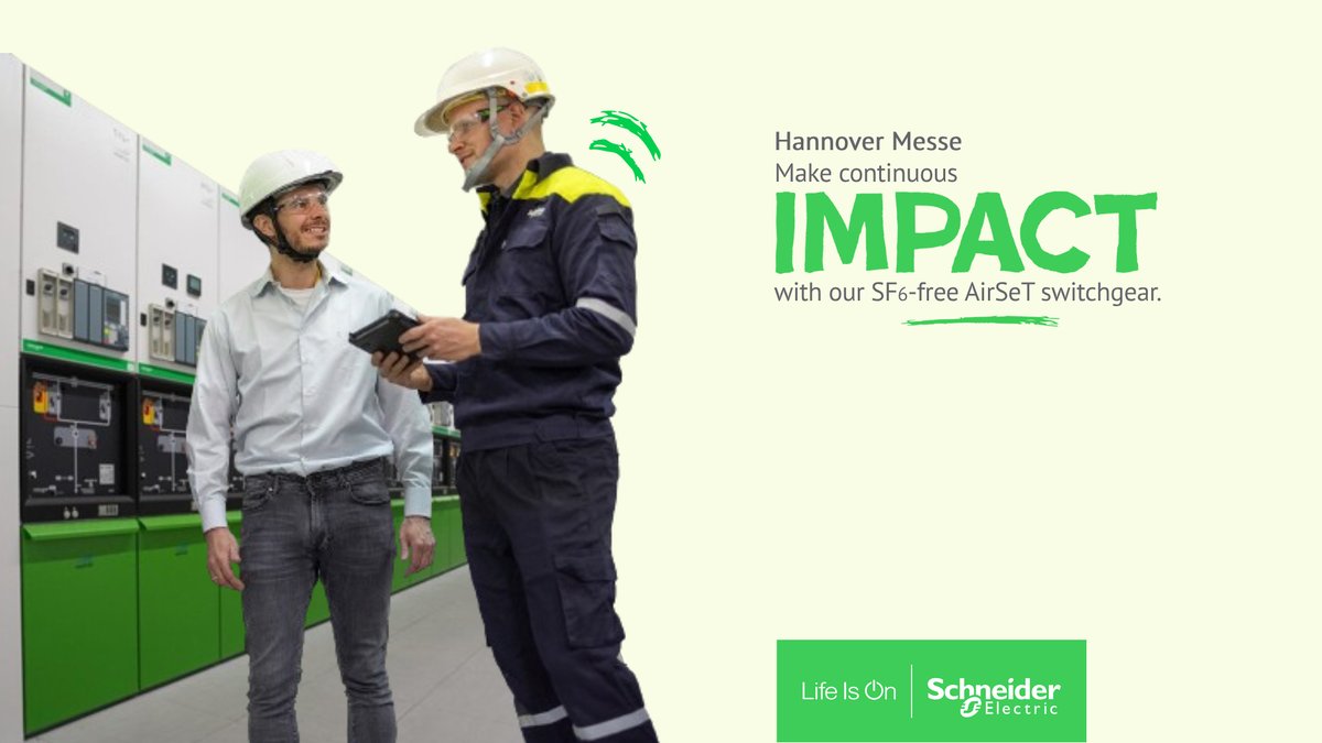 Can pure air power your industrial operations? See for yourself at Hannover Messe with live demonstrations of AirSeT technology. Next generation #GIS MV boosts uptime and accelerates your plant's decarbonization. #HM24 #ImpactMaker #Sf6free #AirSeT #LifeIsOn