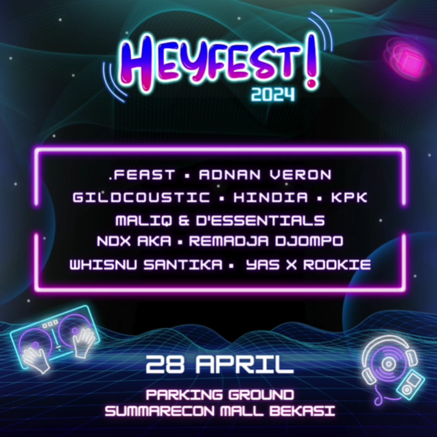 SaturdaysoundR's tweet photo. Catat tanggalnya!

🗓 Minggu, 28 April 2024
📍 Parking Ground Summarecon Mall Bekasi

Penjualan tiket masih tersedia hanya di https://t.co/2TyNCaqxdw

Infromasi selengkapnya cek @heyfestivals

Sampai jumpa di HEYFEST! 2024! https://t.co/d9jckWWaUJ
