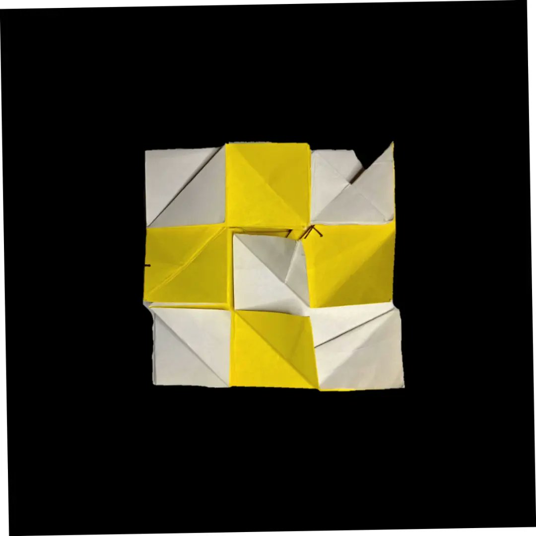haditahir's tweet photo. 7×7 グリッドから3x3リバーシブルチェス盤
papan pixel 3×3 dari grid 7×7
3×3 flippable checkered board from 7×7
#haditahir
#origamiharrihadi
#harrihadi
#origamihaditahir
#하디타히르
#ハディタヒール
#origami
#折り紙
#おりがみ
#freepalestine #creasepattern https://t.co/T2Vlk1rAOz