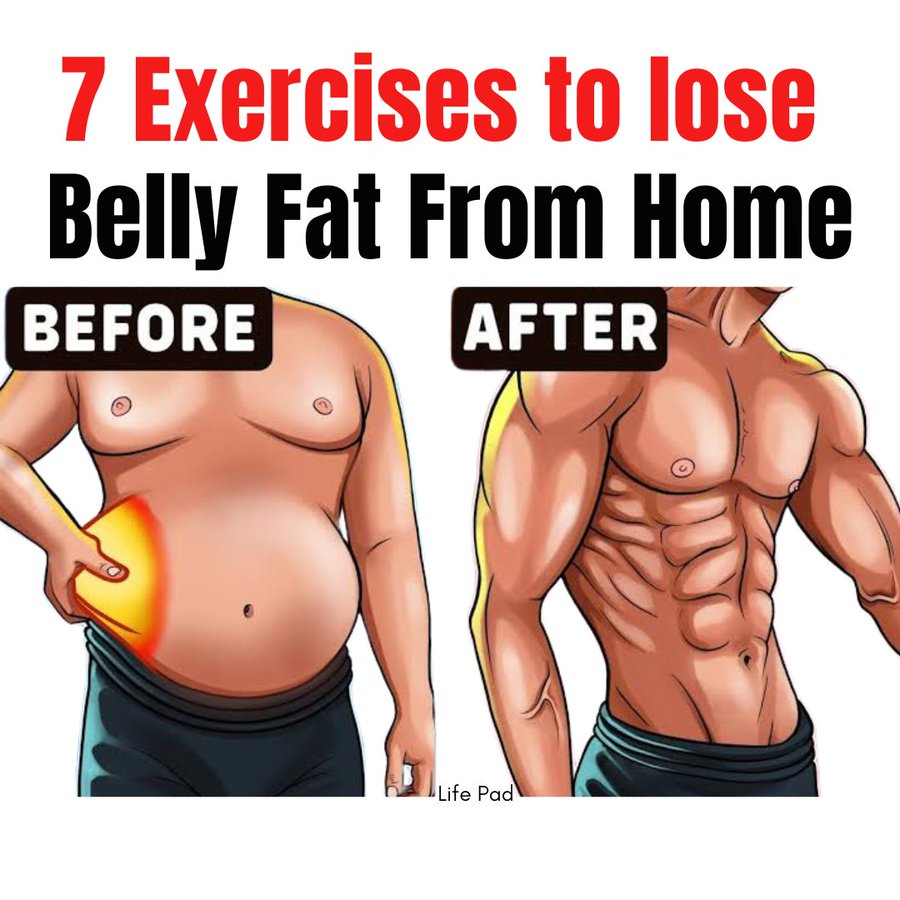 5 Exercises to lose Belly Fat From Home
                 Save this 📌🧵