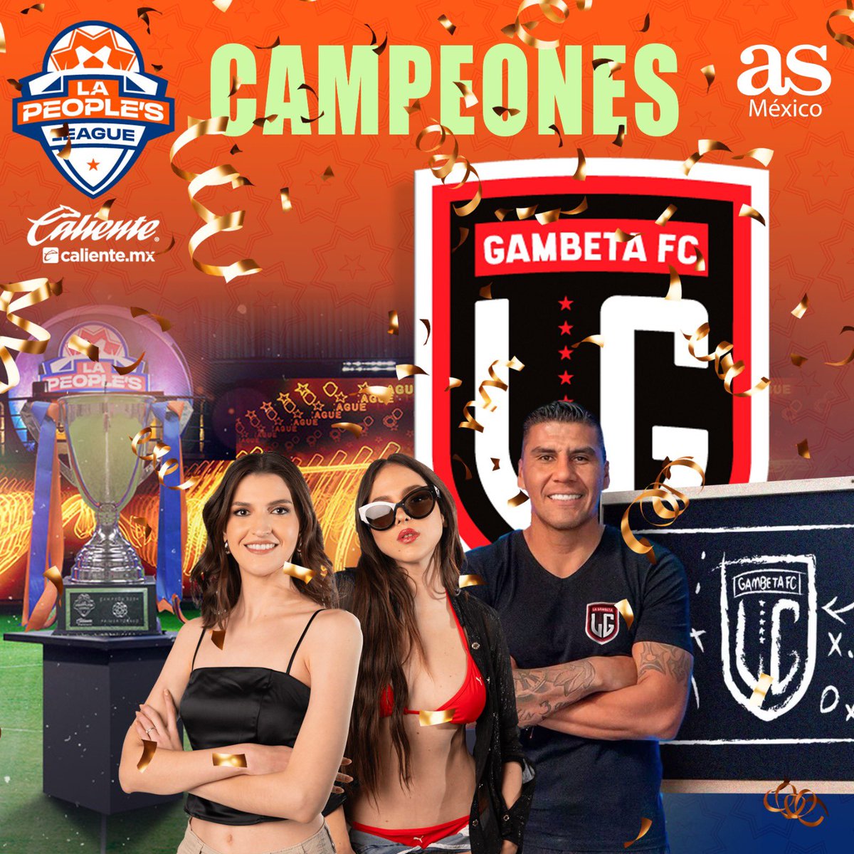 ASMexico's tweet photo. @LaPeoplesLeague @GarciaPosti @eder2santos @kingsleague_am @paquideuz 👑 ¡CAMPEONES! 👑
👑 ¡CAMPEONES! 👑
👑 ¡CAMPEONES! 👑
La #GambetaFC 🔴🔥 se convierten en el primer equipo en levantar el título de @LaPeoplesLeague al derrotar a #RetaFC por goleada 🫶🏼 https://t.co/RMpZkFy0yP