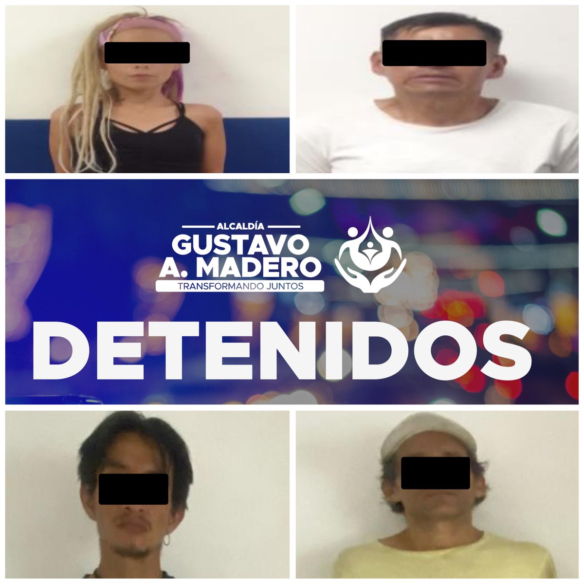 #DETENIDOS| Elementos de la @SSC_CDMX detuvieron a 4 individuos en acciones separadas, por el presunto delito de robo a transeúnte. Elementos del Sector #Quiroga con apoyo del #C2 Norte detuvieron a Heidi “N” y Marco “N”, y del Sector #Aragón, detuvieron a Emmanuel “N” y Adán “N”