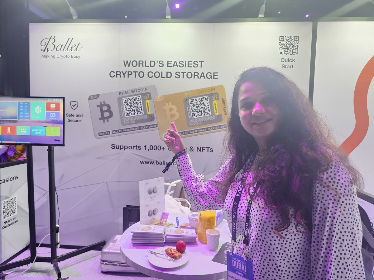 Great to be here at Ballet booth and get to know about their amazing Crypto cold storage card ✈️✈️✈️