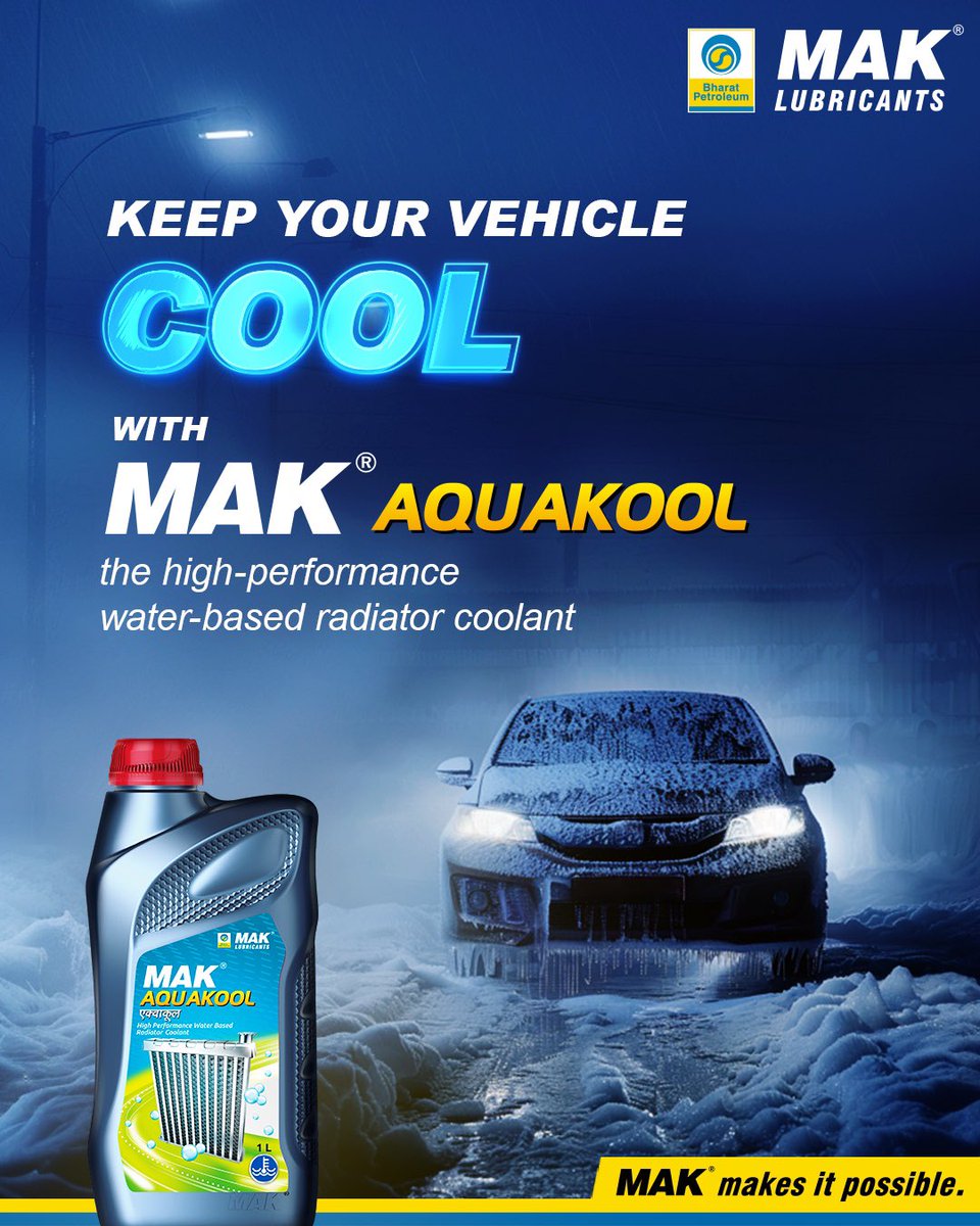 High performance water-based #radiatorcoolant MAK AQUAKOOL for your car in summer. •Enhance Heat Removal & Transfer •Protect #Radiator Internal Surface against Rust & Corrosion •Enhance Engine Cooling & Increase #Engine Life •#EnvironmentFriendly #carcoolant #ecofriendly