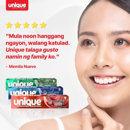 Hindi napag-iiwanan ng panahon ang galing ng UNIQUE toothpaste! 👍🏼 With our improved gel variants, sure na swak ito sa bawat henerasyon! Buy now at the nearest grocery stores and supermarkets! 🛒