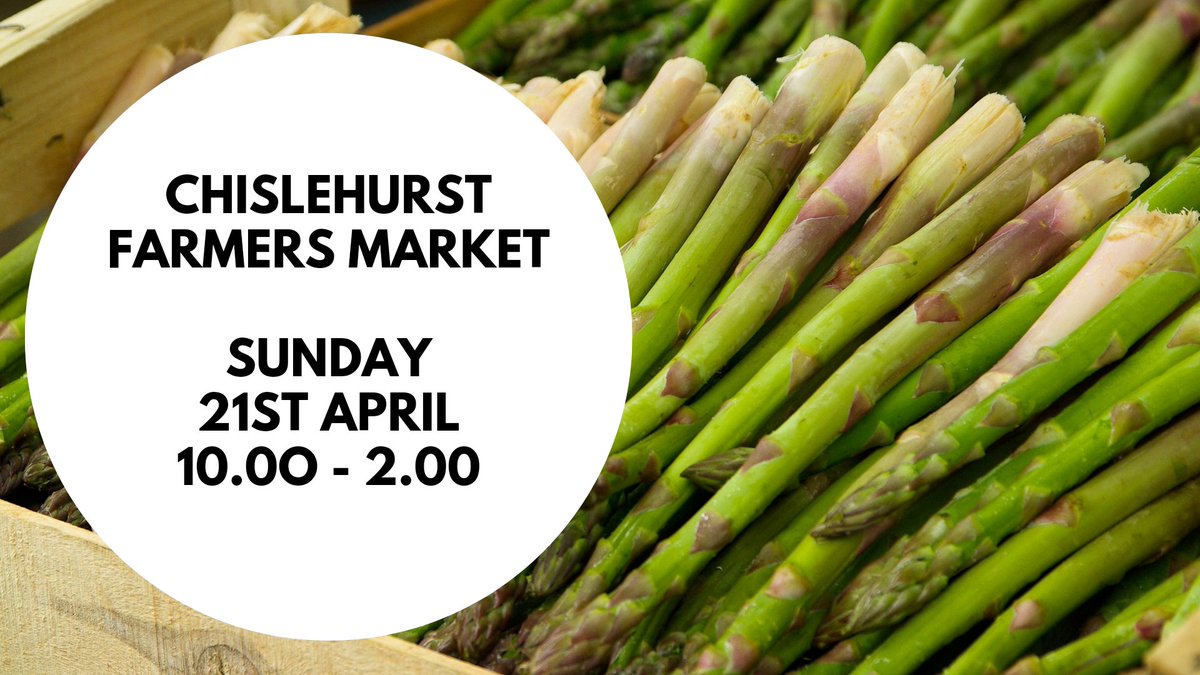 We're back at #chislehurst farmers market this coming Sunday 21st April. Its a an opportunity to shop local and eat seasonal. We'll be open between 10 and 2.