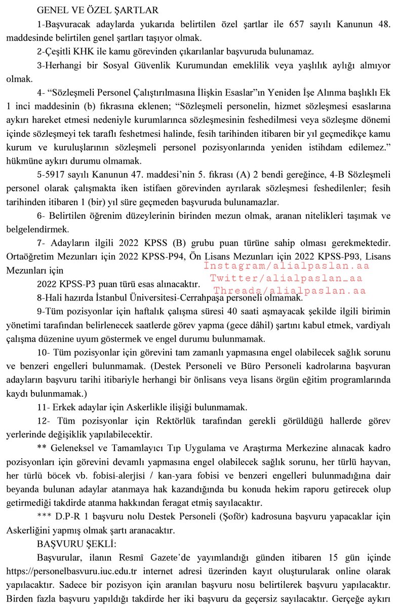 3️⃣3️⃣ Personel Alımı Yapılacaktır. #ilan #personelalım #kpss #lisans #önlisans #lise #personelalımı