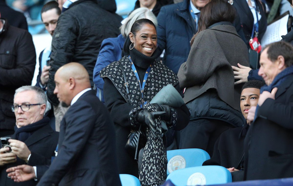 Jude Bellingham’s mother, Denise was also at the Etihad last night to watch Real Madrid qualify to the #UCL Semi-Finals 🤍 #HalaMadrid