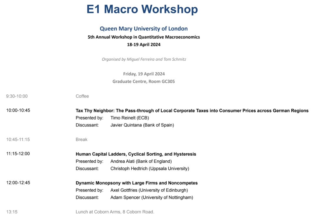 Timo Reinelt (@timo_reinelt) on Twitter photo ✈️ On my way to London, looking forward to the E1 Macro Workshop at <a href="/QMUL/">Queen Mary University of London</a>
I’ll be presenting our paper on the pass-through of corporate taxes to consumer prices and the role of firms’ market power 🔗 treinelt.github.io/files/PassThro… ✈️ On my way to London, looking forward to the E1 Macro Workshop at <a href="/QMUL/">Queen Mary University of London</a>
I’ll be presenting our paper on the pass-through of corporate taxes to consumer prices and the role of firms’ market power 🔗 treinelt.github.io/files/PassThro…