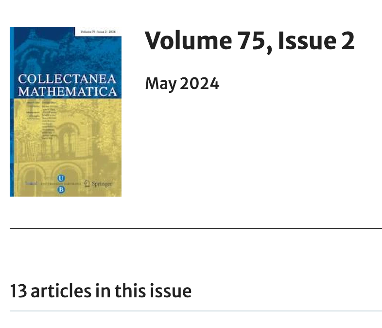 #NewIssue #Volume75 #Issue2 #CollectaneaMathematica