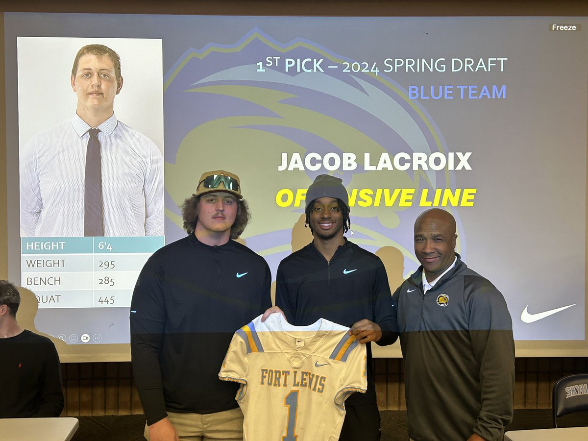 The 1st overall pick in the 2024 Skyhawk Draft is OL Jake Lacroix!!