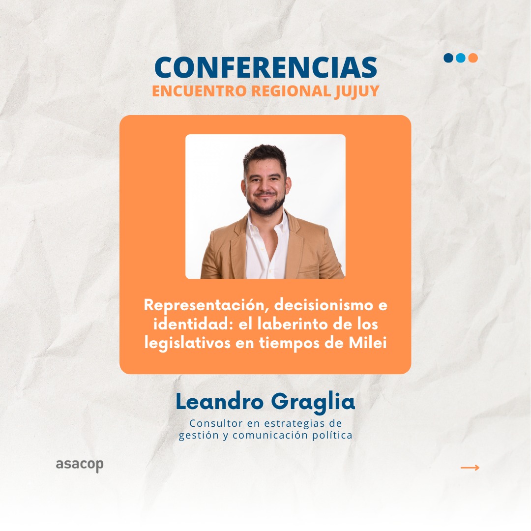 CompolJujuy's tweet photo. 5) @leangraglia expondrá Representación, decisionismo e identidad: el laberinto de los legislativos en tiempos de Milei. https://t.co/5uDo2e8eeH