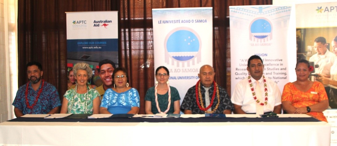 APTC is proud to renew its partnership 🤝 with 1 of its longstanding partners, the National University of Samoa, to improve the quality of TVET delivery🇼🇸 APTC & NUS will continue to boost learning outcomes & employability for Samoan graduates. 🎓📜 #CreatingSkillsforLife