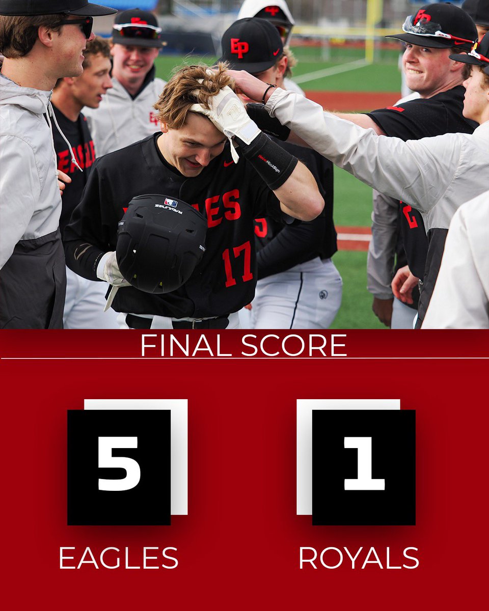 Eagles start the week strong with a 5-1 Win vs. Hopkins

Zach Peta shoves on the mound
5IP-1H-0R-7🎟️

Dawson Miller with his first 💣 of the year!

Nick Thompson/Haddon Anderson both with 2 Out RBI Hits!

Next Game: Friday vs. Wayzata!
#team85 🚂🚂🚂