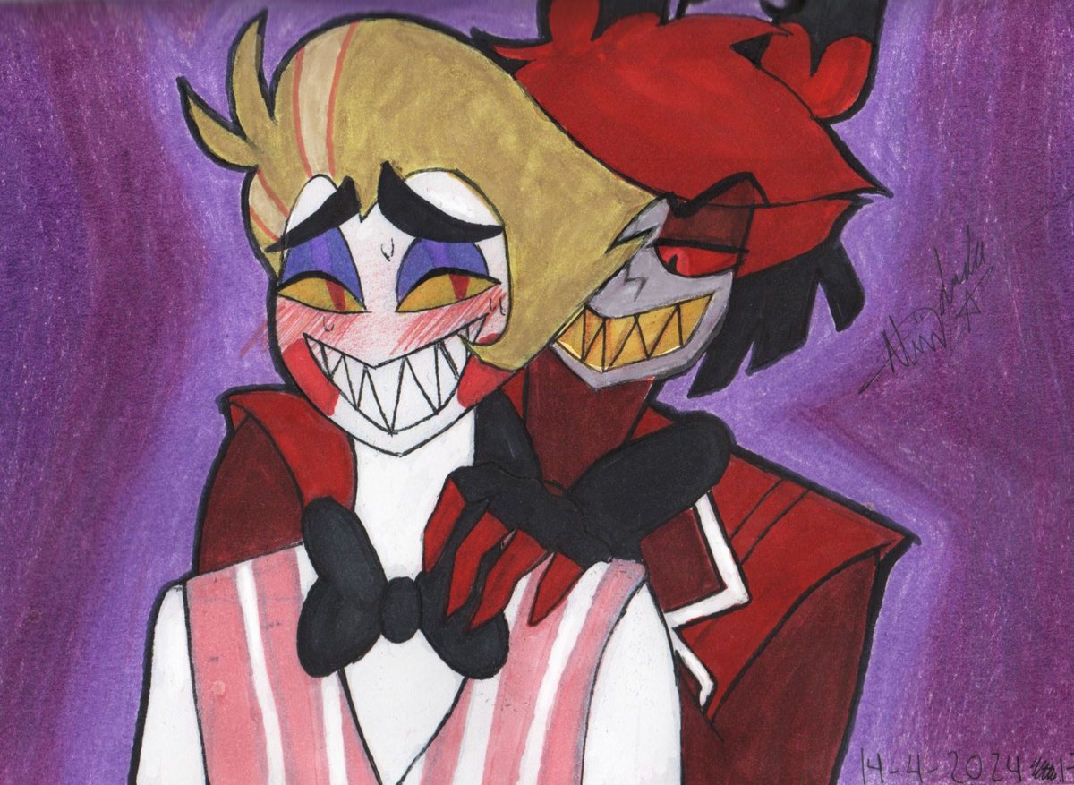 NButf's tweet photo. Quick drawing of Alastor and Lucifer @HazbinHotel 

#HazbinHotel 
#HazbinHotelLucifer https://t.co/KC0wsu0K4n