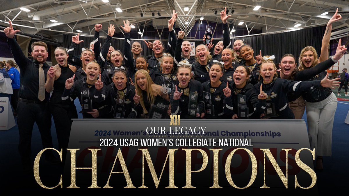 LionsGymnastics's tweet photo. Our final bow. BACK-TO-BACK! 🏆🏆 #OurLegacy https://t.co/BmUidPsZh1