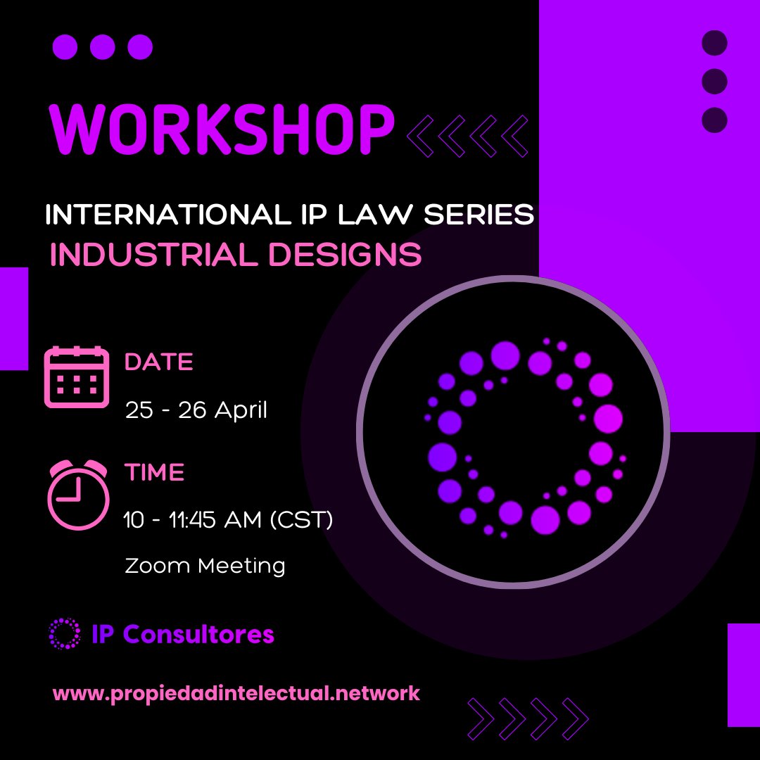 If you are a legal professional committed to promoting technological advancement and #innovation through #IP #Rights, please you could attend our 2nd Workshop on International #IPLaw Series.

🗓️ April 25 to 26, 2024 
⏰ 10:00 - 11:45 am (CST)
✍️ Register 👉cutt.ly/Bw7GBHxY